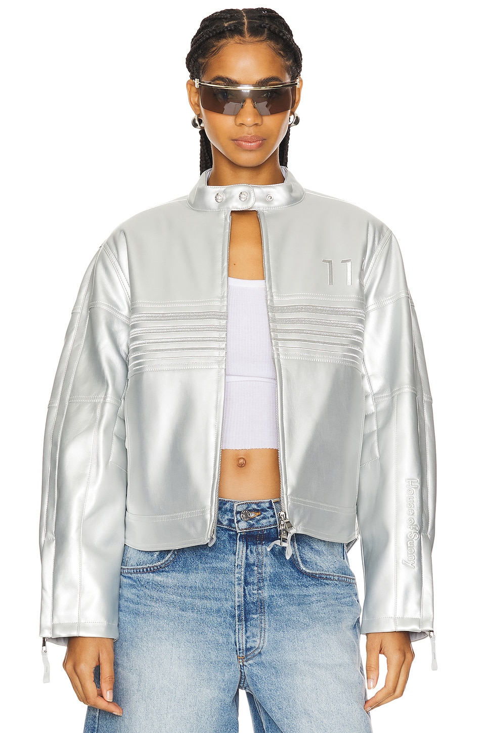 ジャケット House of Sunny Women's The Racer Bomber Jacket VOL2223 HOUSE OF SUNNY The Racer Bomber Jacket in Blush | endource