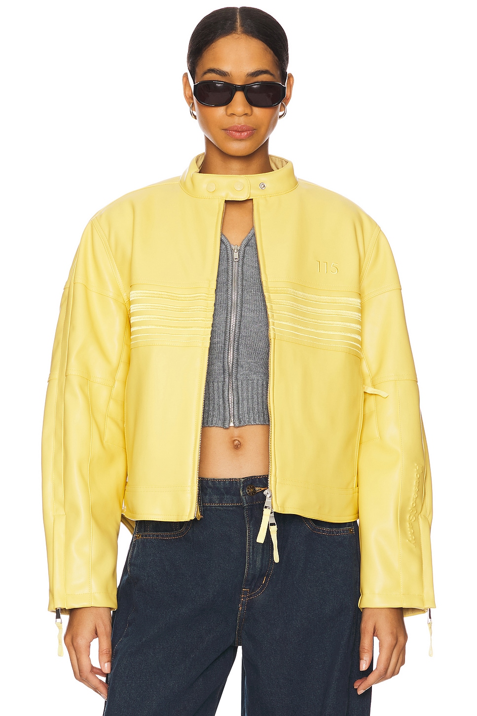 House of Sunny The Racer Jacket in Butter | REVOLVE