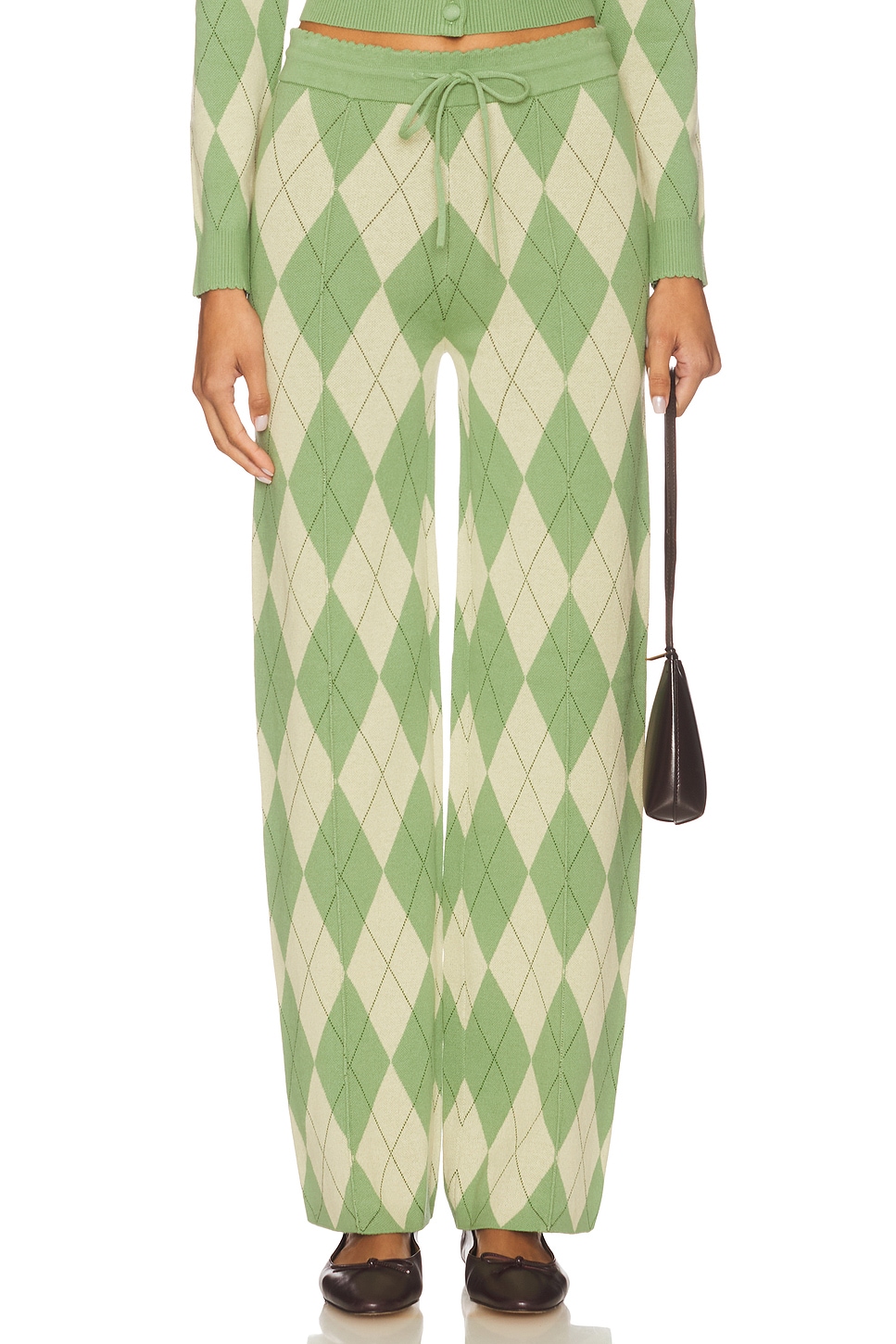 House of Sunny Argyle Lounge Pant in Matcha | REVOLVE