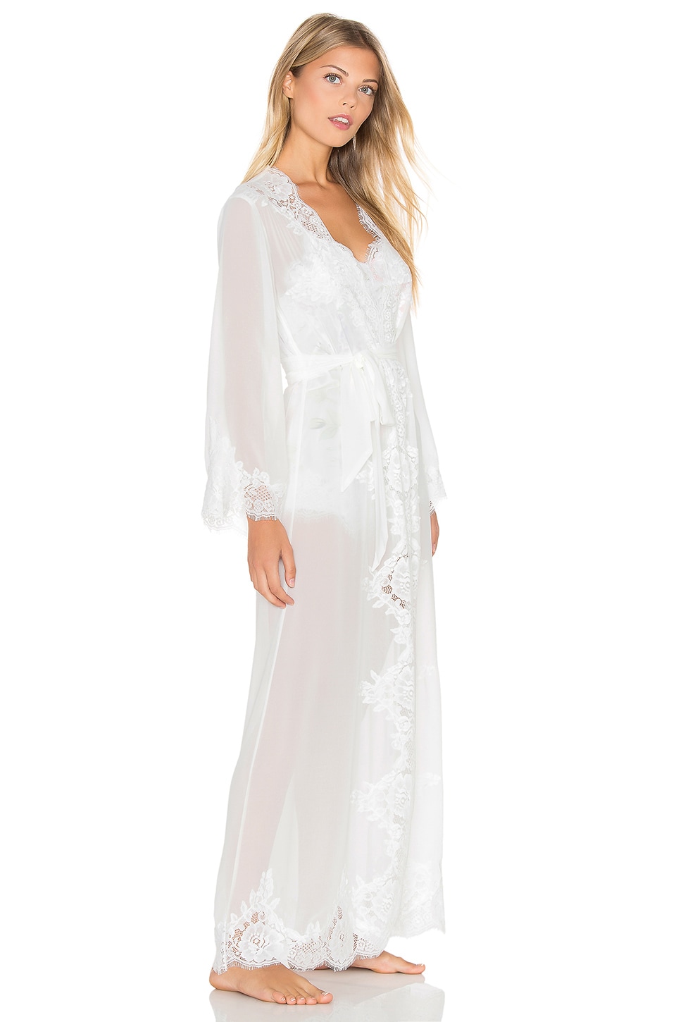 homebodii Helena Long Robe in White | REVOLVE