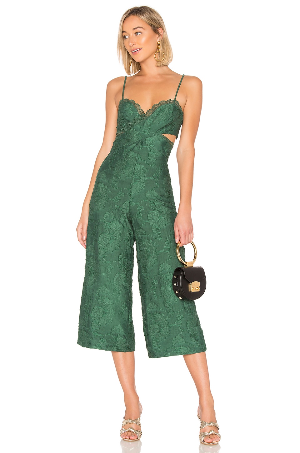 revolve green jumpsuit