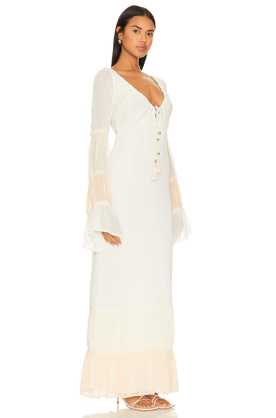 House of Harlow 1960 X Revolve Anne Maxi Dress in Ivory & Peach Multi