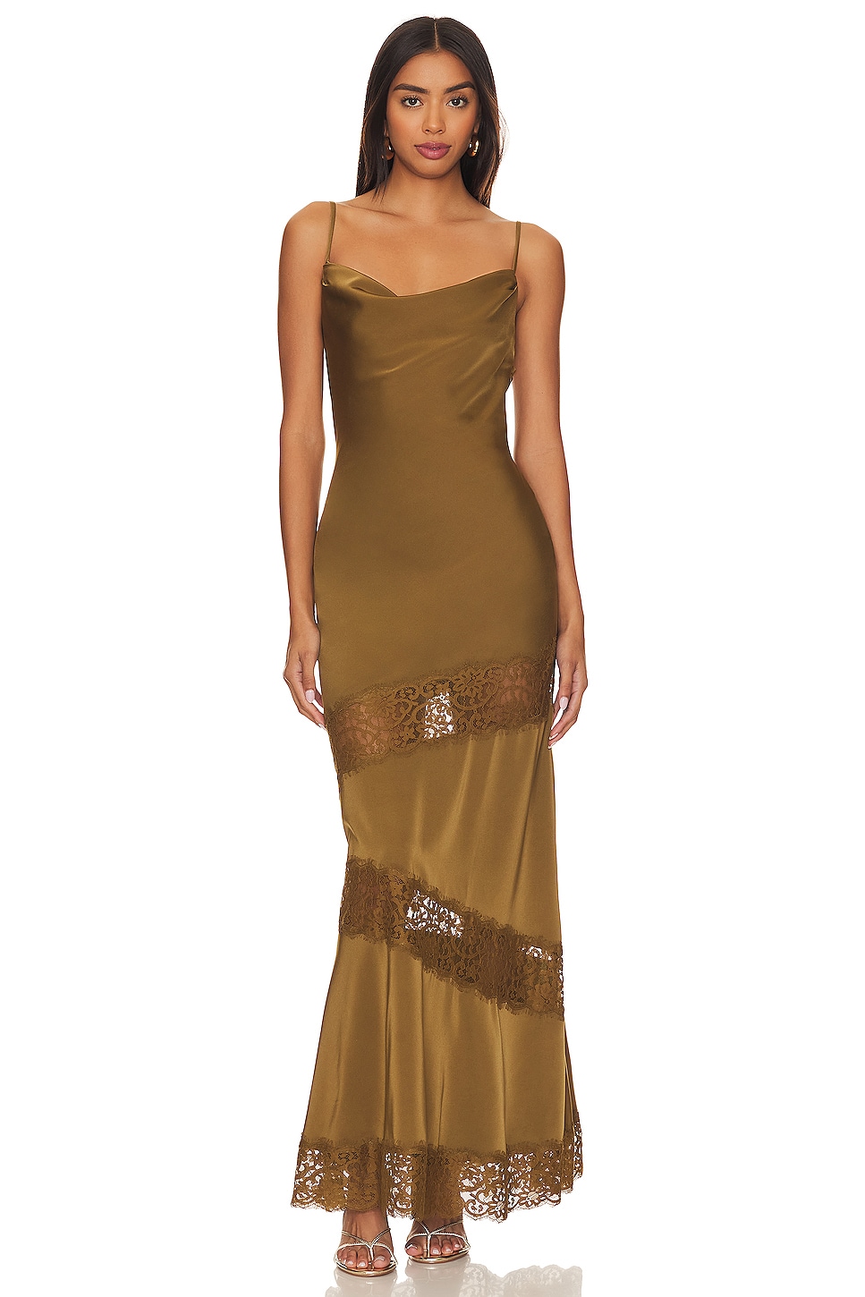 Image 1 of x REVOLVE Nouvelle Maxi Gown in Olive Green