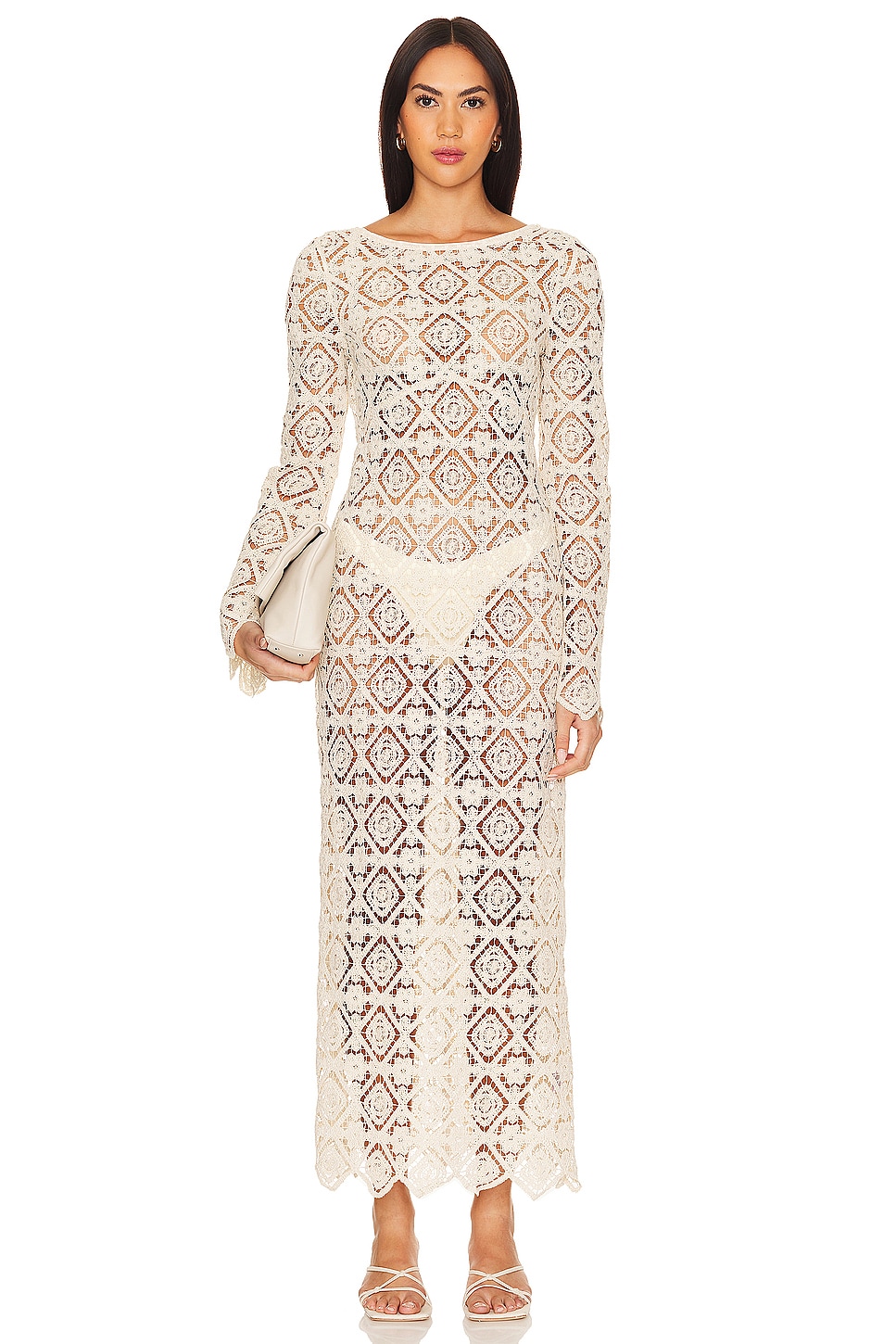 House of Harlow 1960 x REVOLVE Janis Crochet Maxi Dress in Cream | REVOLVE