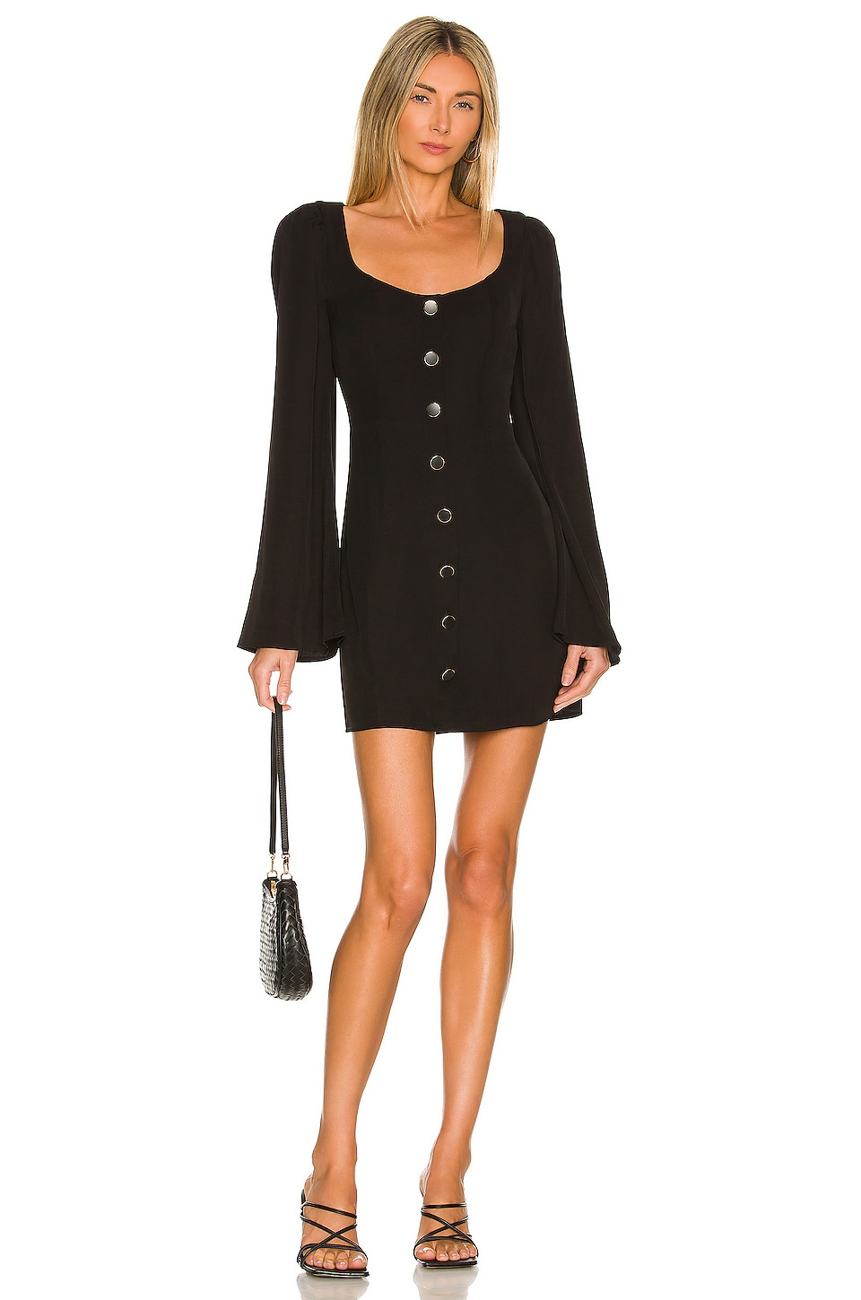 mini strapless dress for women Brielle Bandeau Neckline Mini Dress in Black