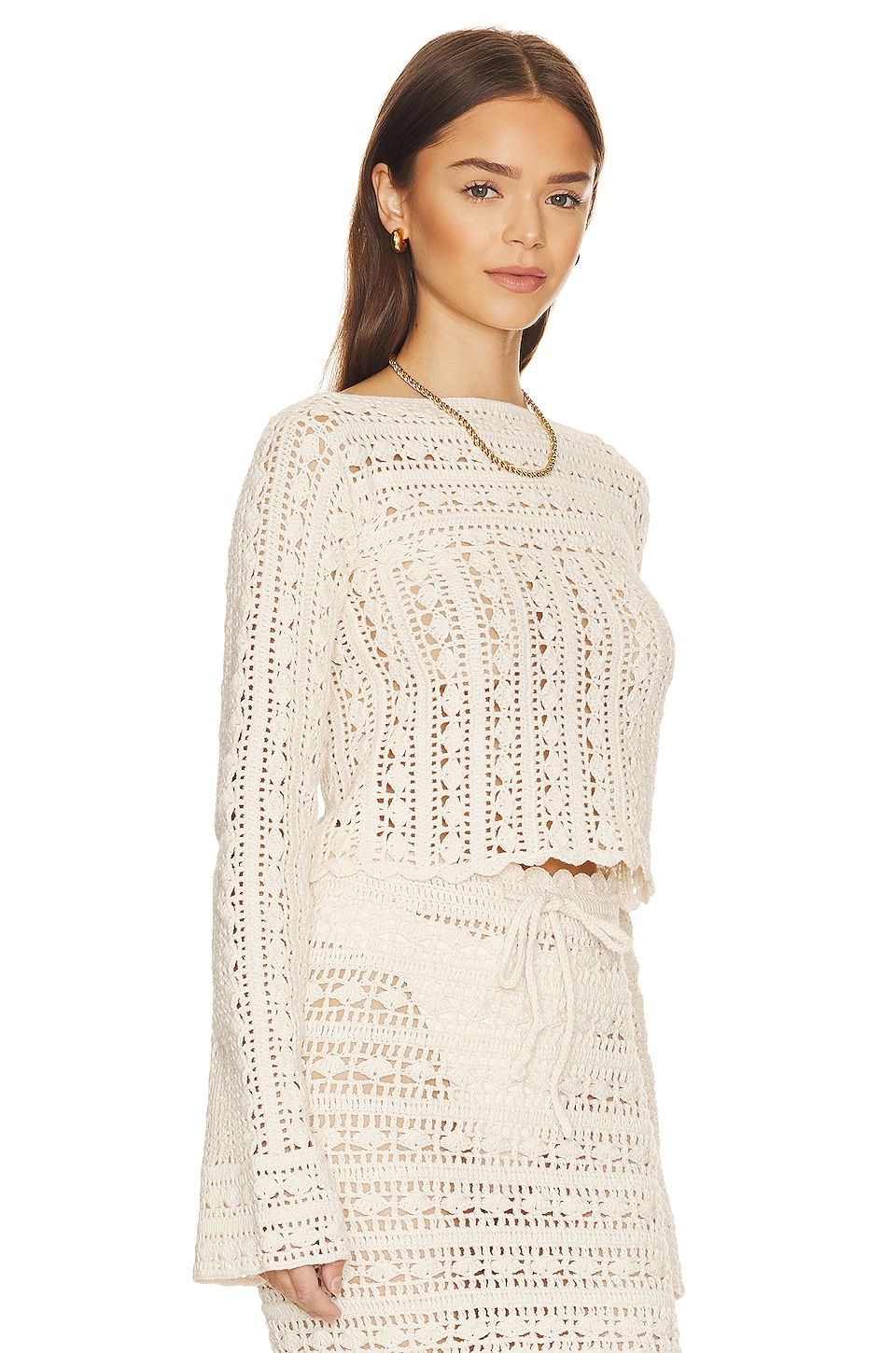 House of Harlow 1960 x REVOLVE Laurelin Crochet Sweater in Ivory