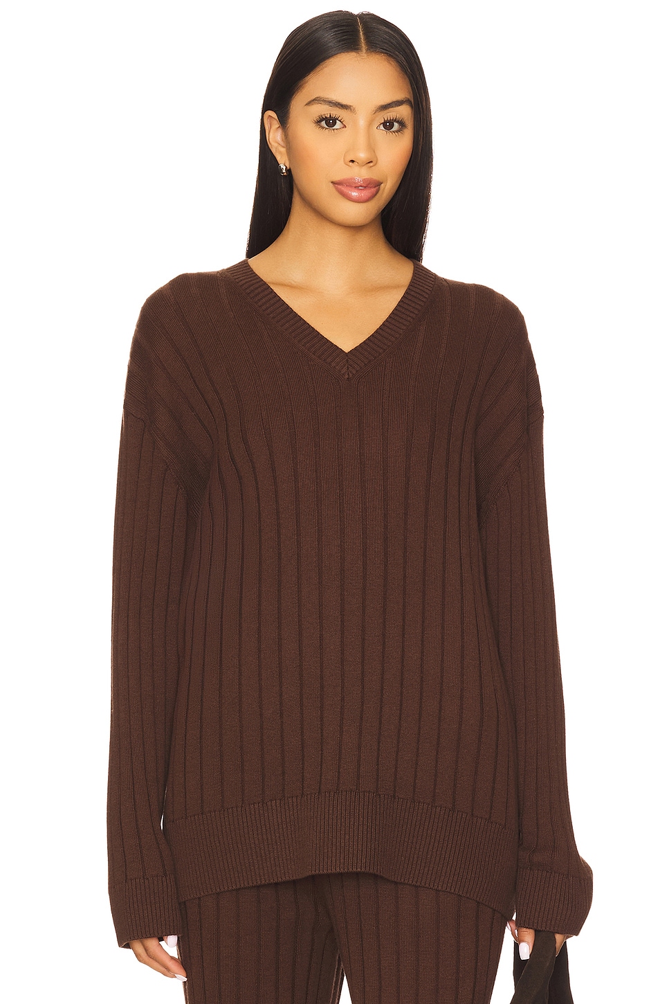 x REVOLVE Irvina Ribbed V Neck - thumbnail 2