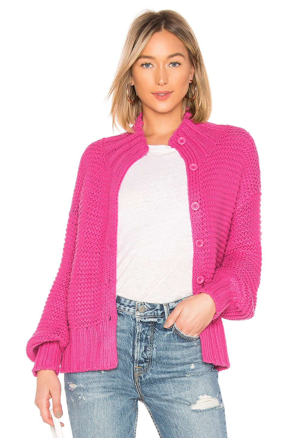 House of Harlow 1960 x REVOLVE Reverse Stitch Cardigan in Bright Pink ...