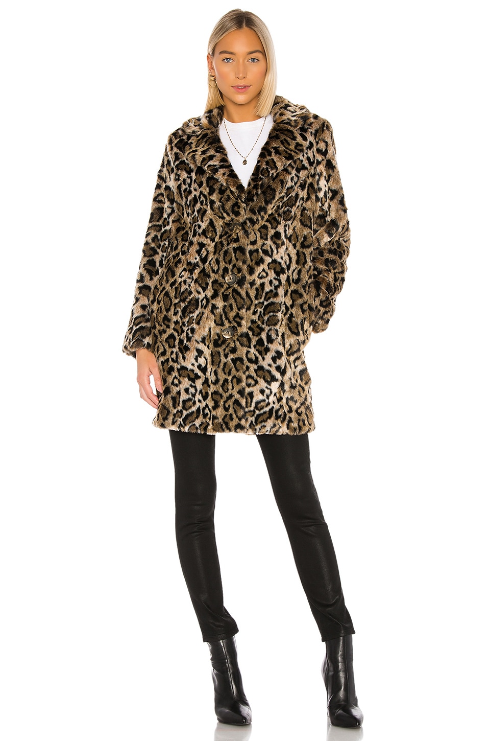 House of Harlow 1960 X REVOLVE Genn Faux Fur Coat in Natural Leopard