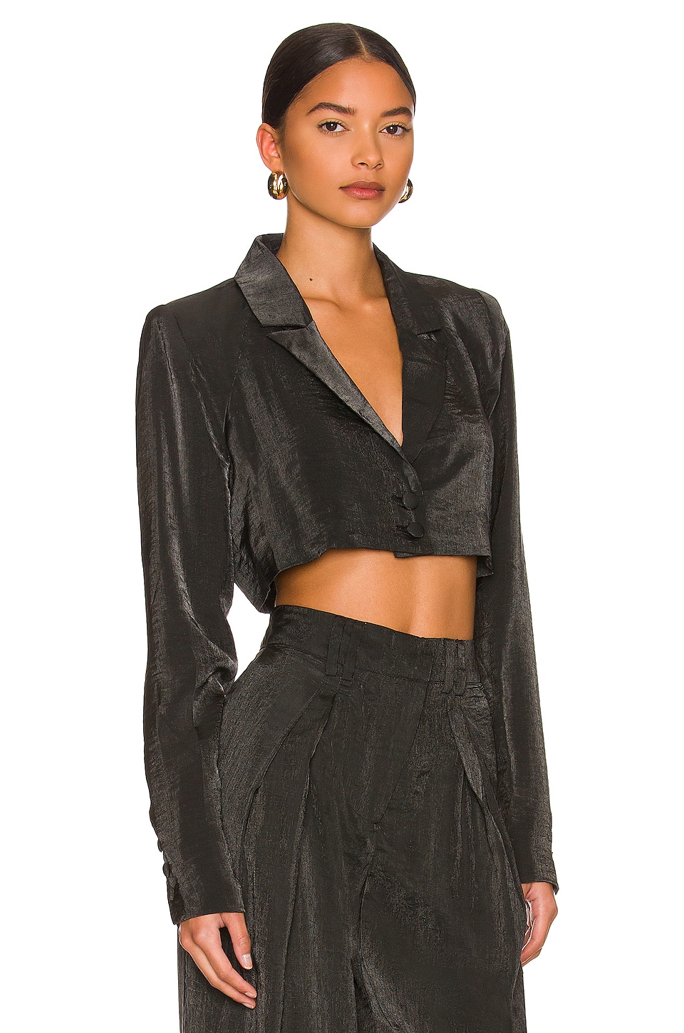 House of Harlow 1960 x REVOLVE Cardella Cropped Blazer in Slate Grey