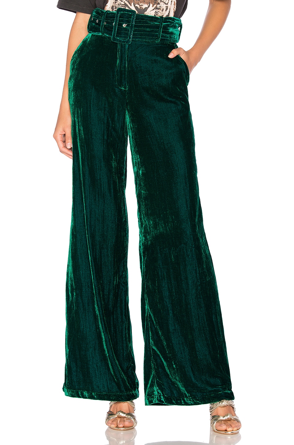 House of Harlow 1960 x REVOLVE Mona Belted Pant in Emerald | REVOLVE