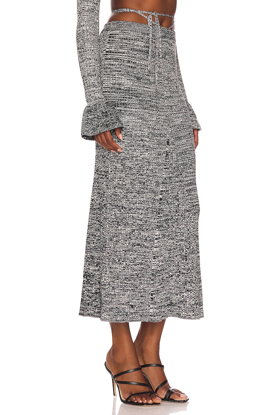 House of Harlow 1960 x REVOLVE Yuna Midi Skirt in Black & White Marl