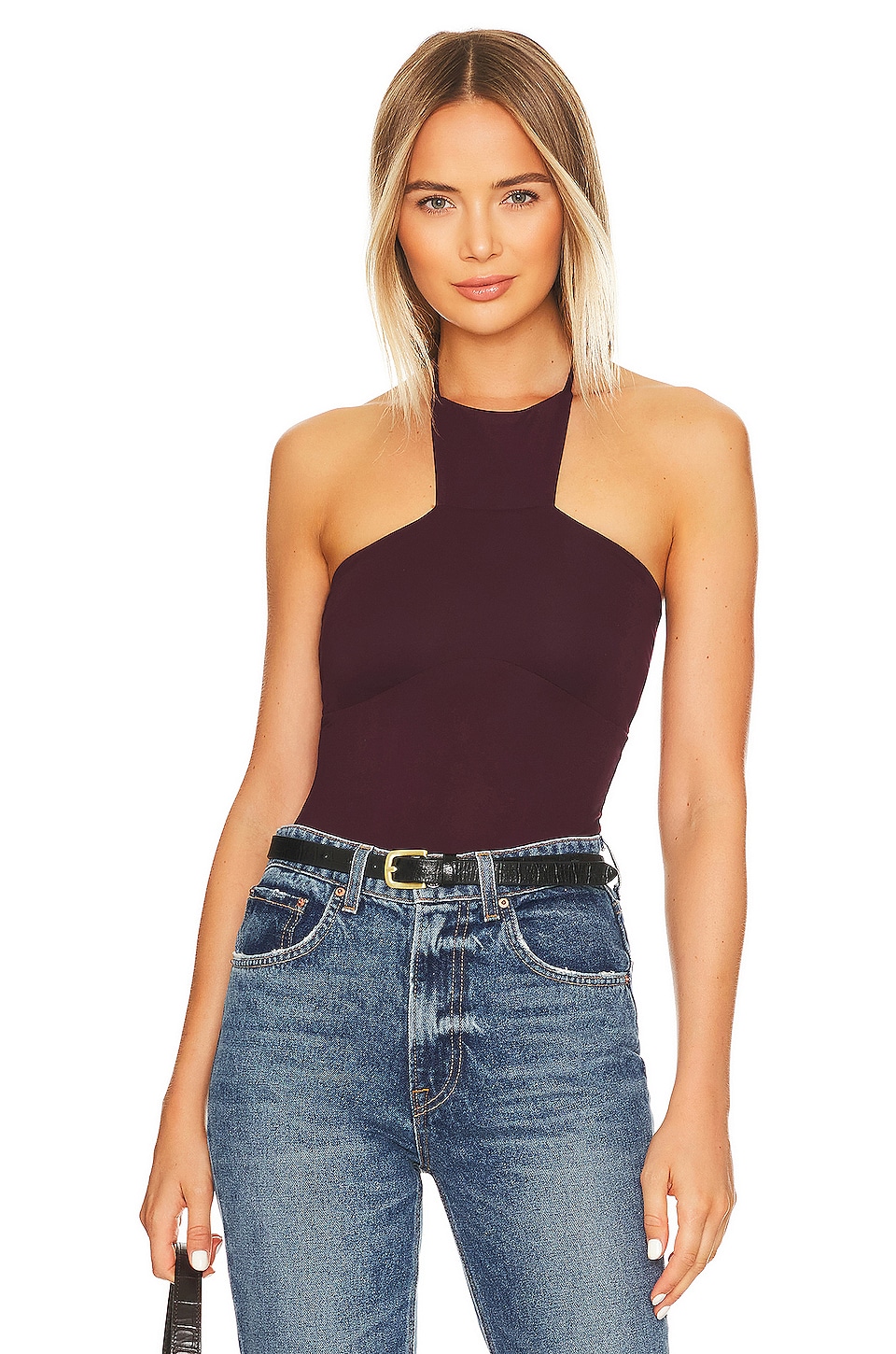 House of Harlow 1960 x REVOLVE Khoury Bodysuit in Burgundy REVOLVE