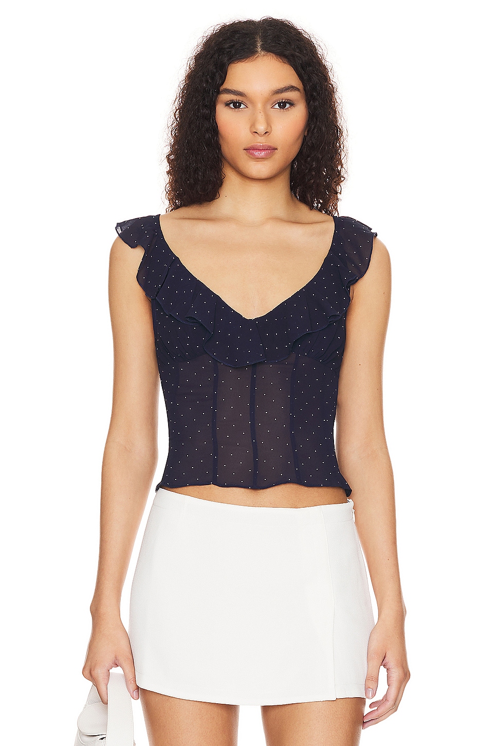 House of Harlow 1960 x REVOLVE Bardot Top in Navy Cream REVOLVE