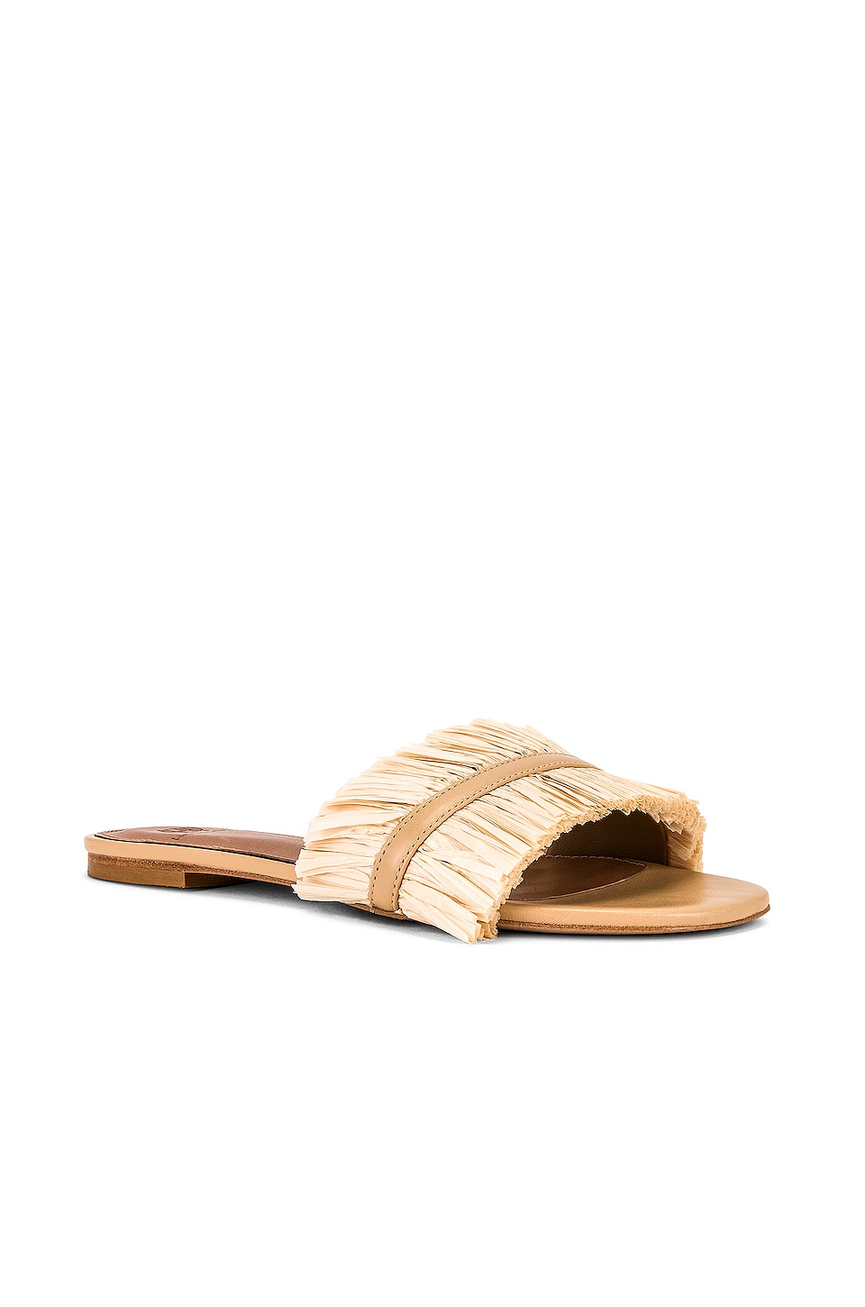 House of Harlow 1960 x REVOLVE Frayed Raffia Flat Sandal in Cream Raffia