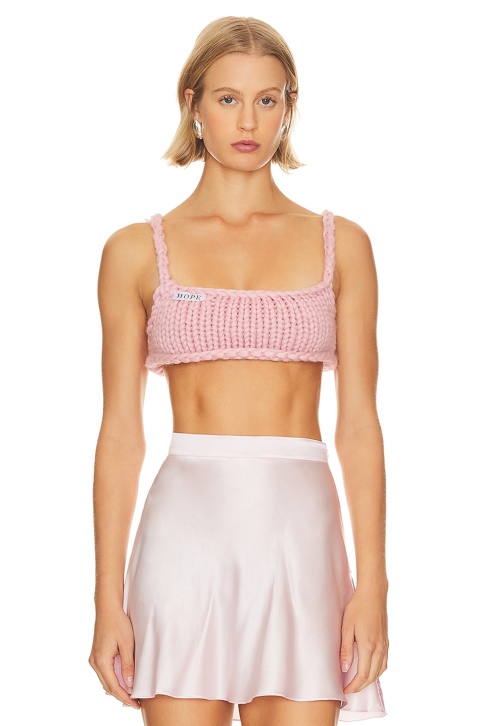 Image 1 of Block Colossal Knit Bralette in Pink