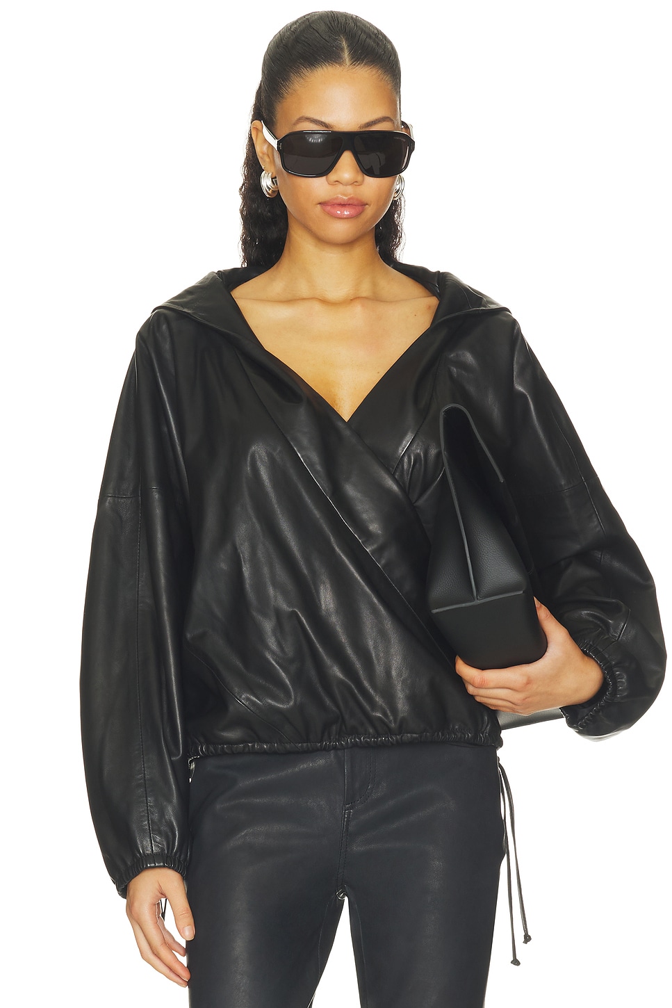 HERSKIND Sisi Leather Hooded Blouse