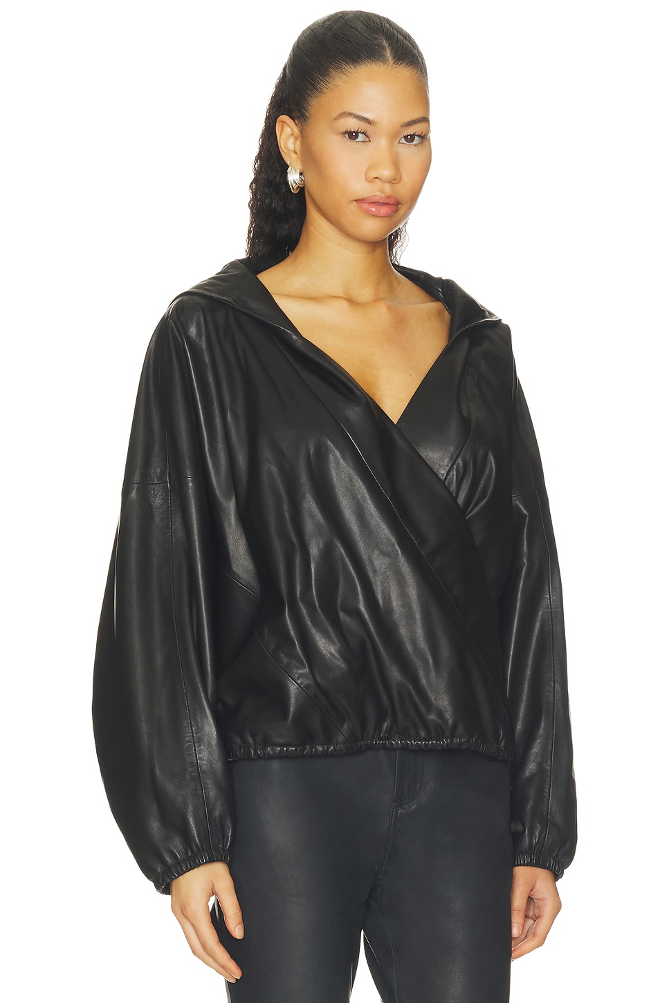 HERSKIND Sisi Leather Hooded Blouse