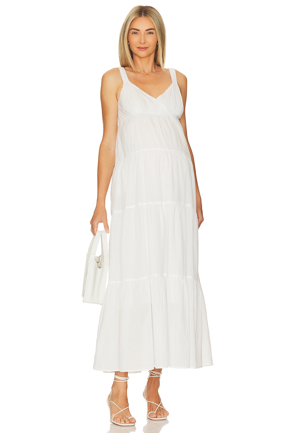 HATCH Katherine Maternity Maxi Dress in White REVOLVE