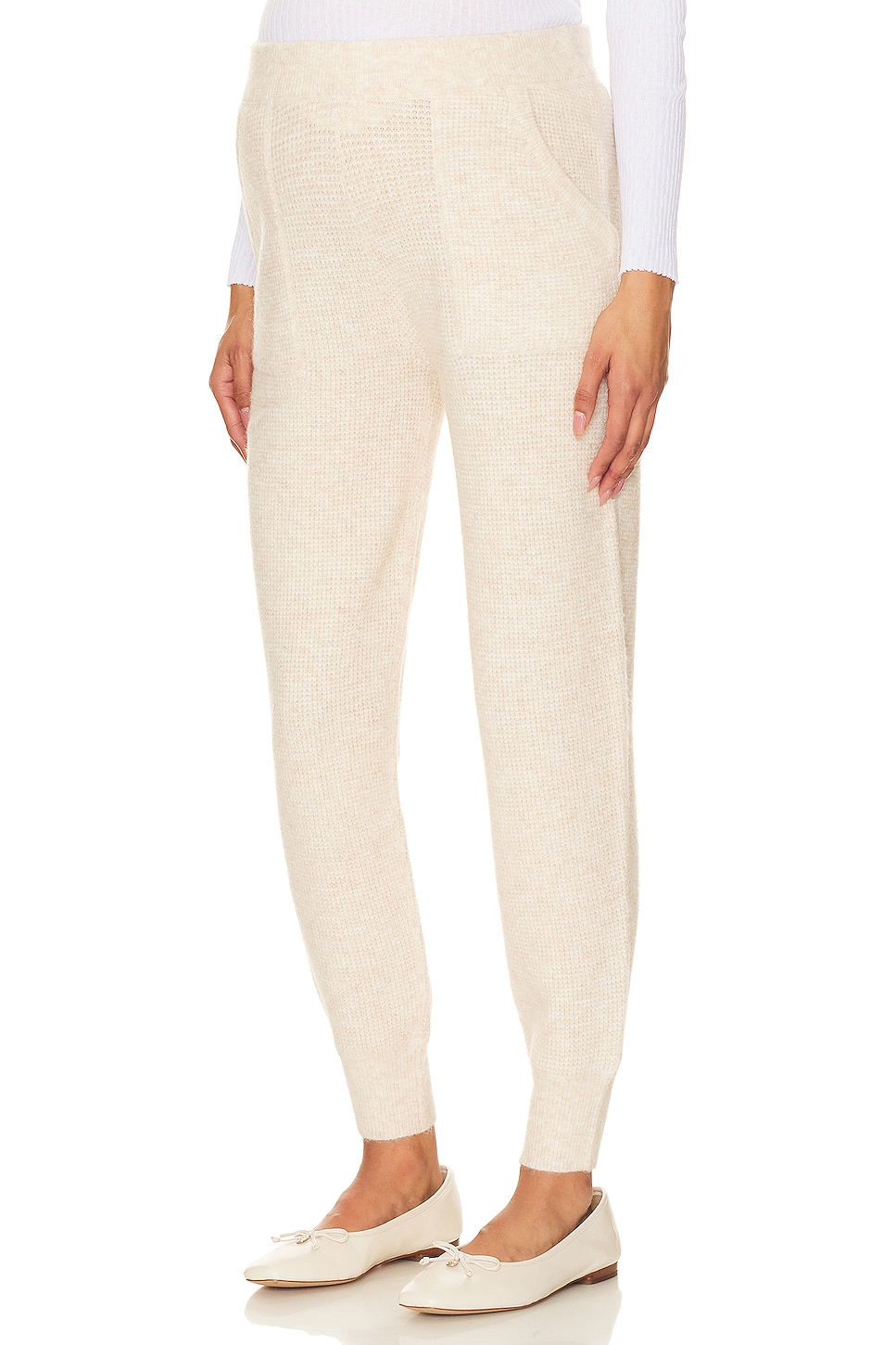 HATCH The Cozy Waffle Knit Jogger in Oatmeal Melange