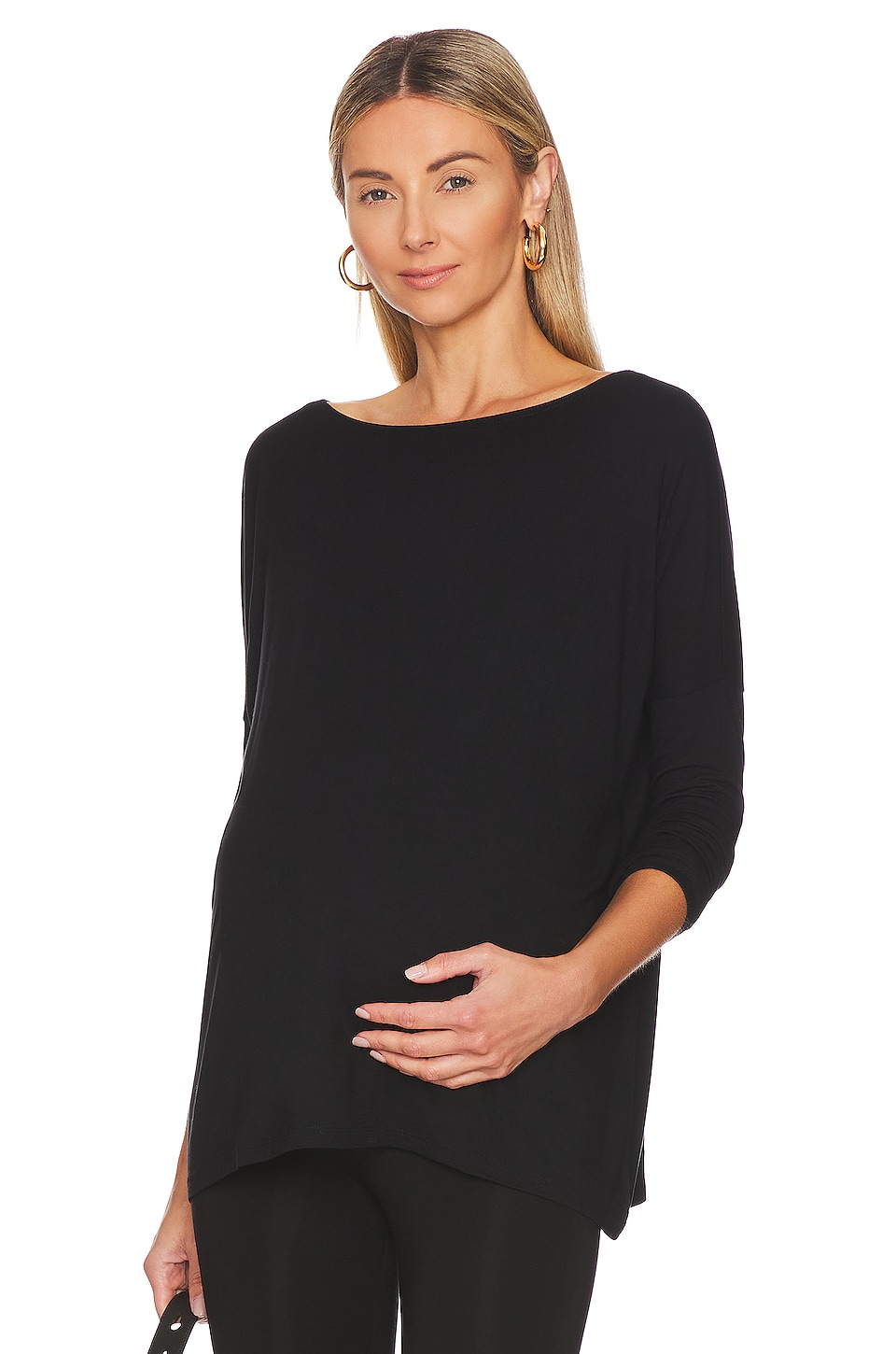 HATCH Maternity Longsleeve Tee in Black