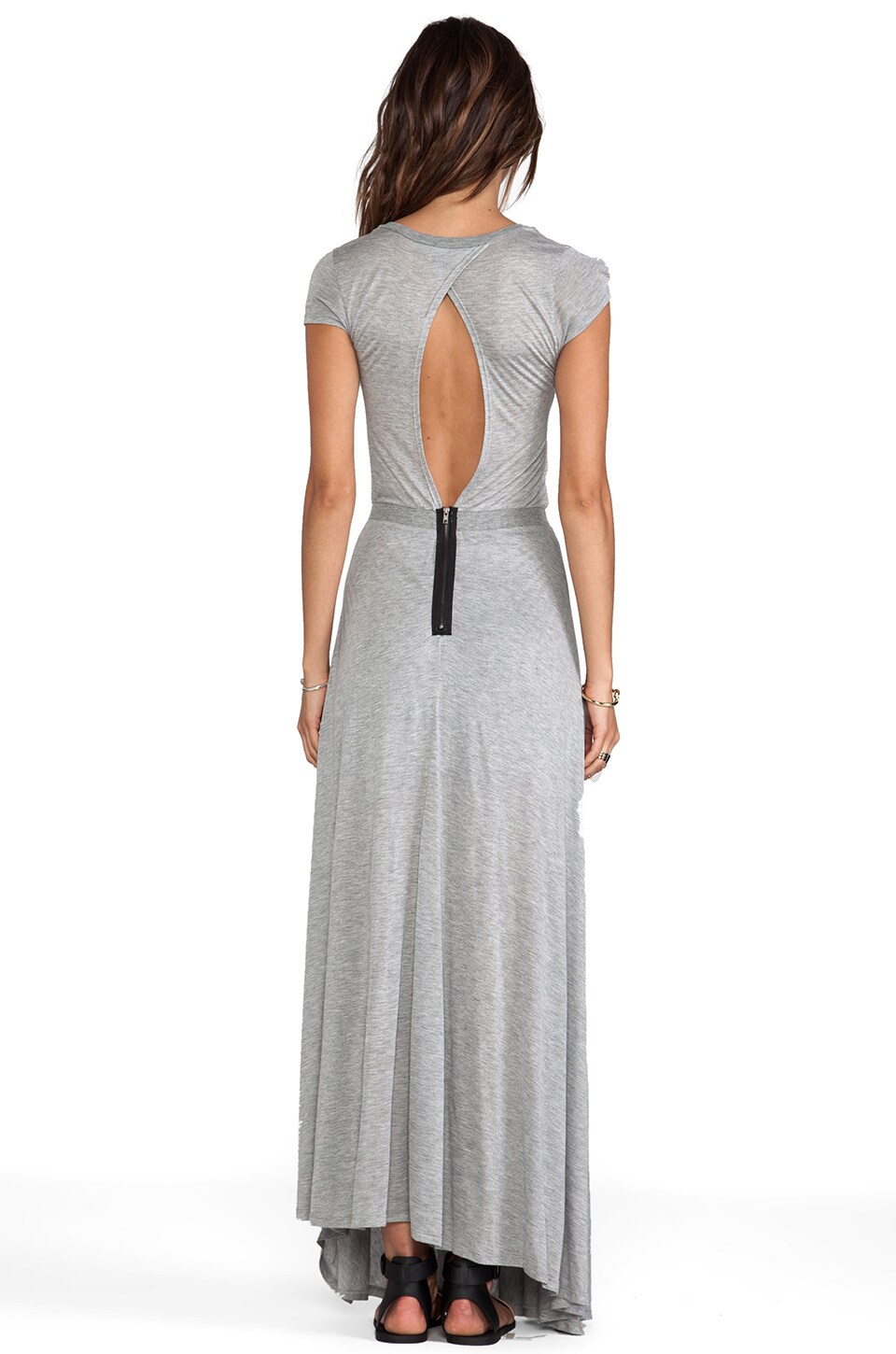 Heather Cross Back Maxi Dress in Light Heather Grey | REVOLVE