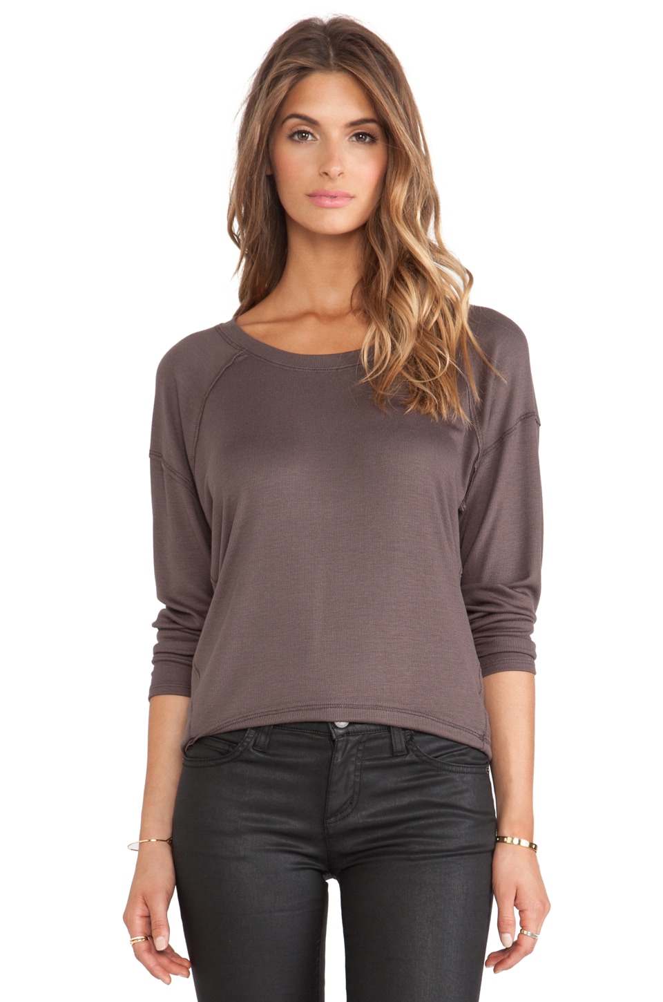 Heather R Silk Heather Silk Back Cut Out Top in Cacao | REVOLVE