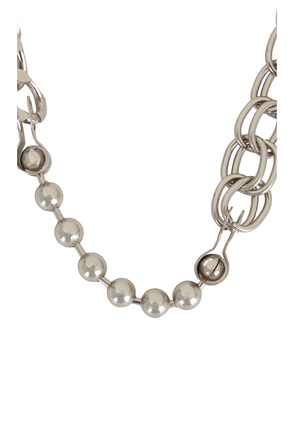 Heron Preston Multichain Necklace in Silver & Orange