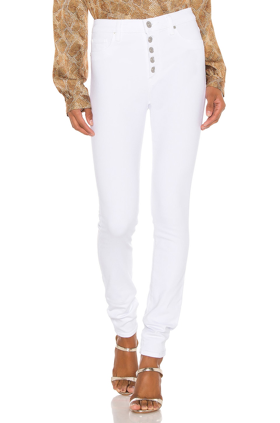 Hudson Jeans Barbara High Waist Super Skinny in White | REVOLVE