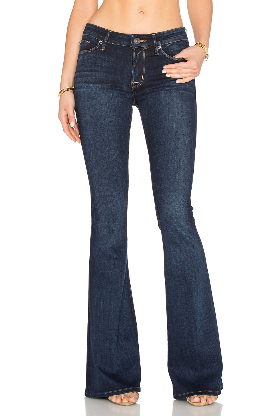 Hudson Jeans Mia 5 Pocket Mid Rise Flare in Oracle | REVOLVE