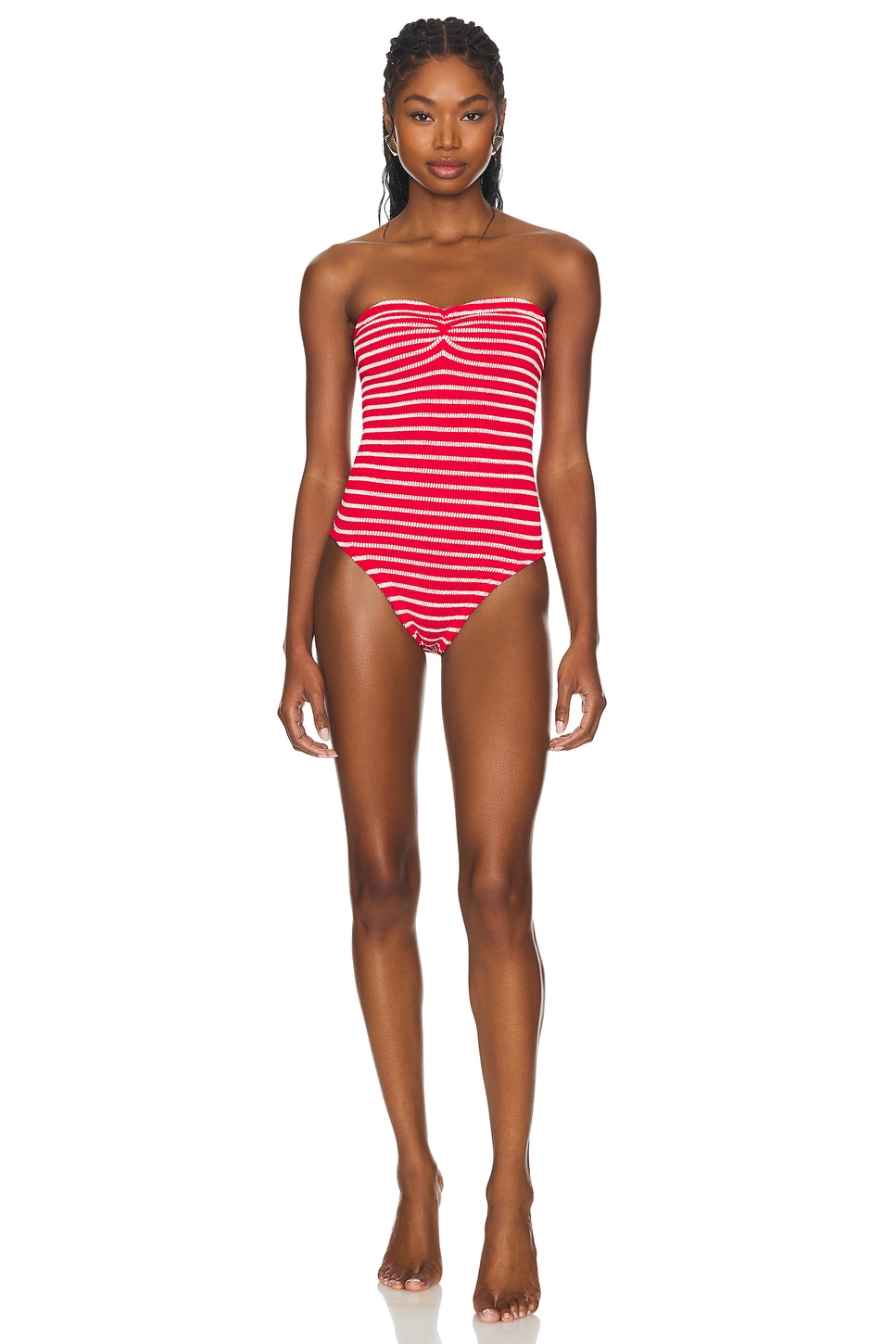 Red strapless one piece swimsuit online