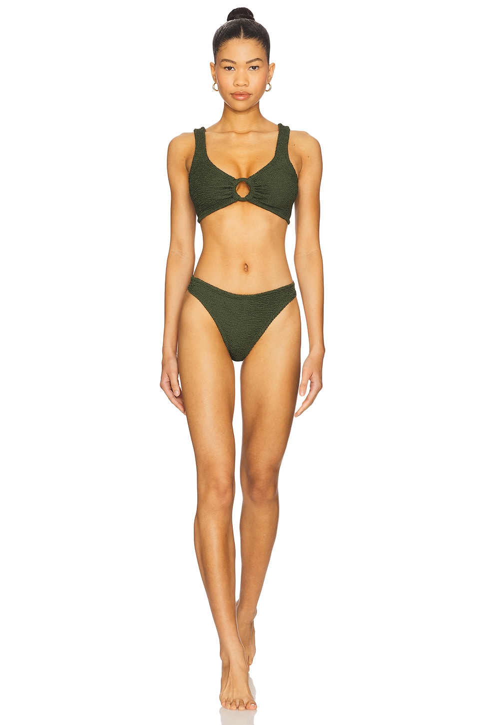 Hunza G Julia Bikini Set in Metallic Khaki | REVOLVE