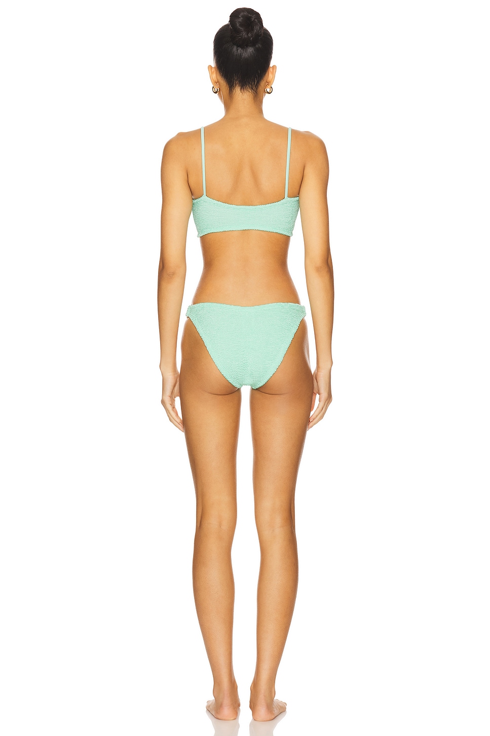 Hunza G Misty Pearly Hoop Bikini in Metallic Mint | REVOLVE