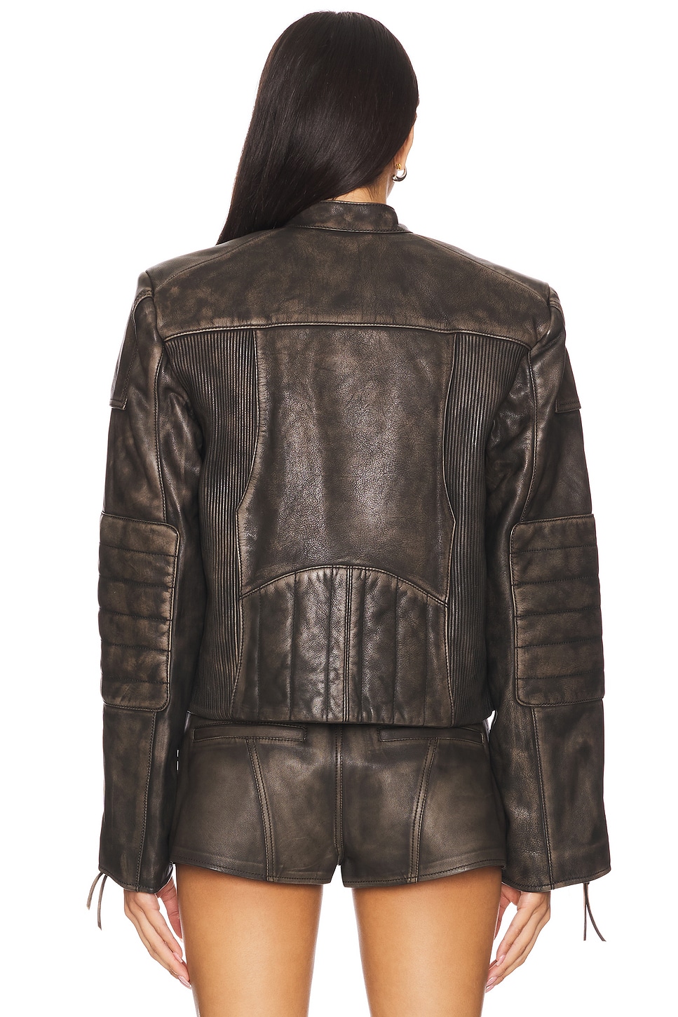 Lavinia Leather Racer Jacket - Thumbnail 4