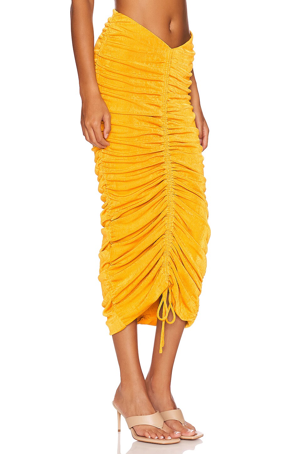 h:ours Clarise Midi Skirt in Sunset Yellow