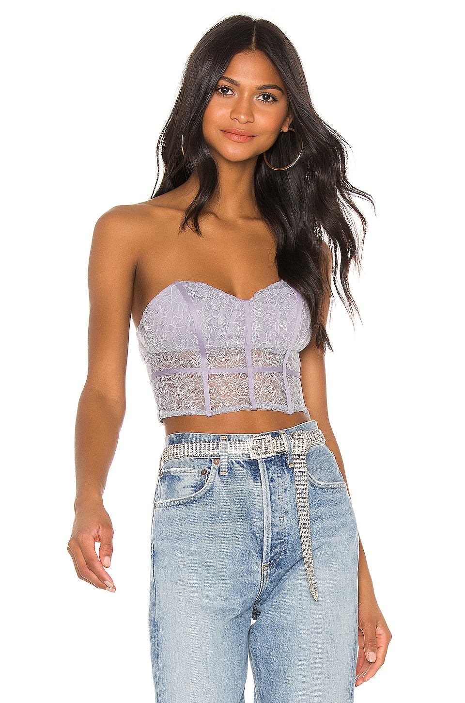 h:ours Bellevue Bustier Top in Lilac 