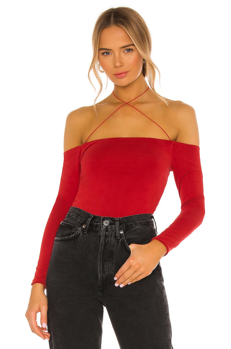 h:ours Real Love Bodysuit in Ruby | REVOLVE