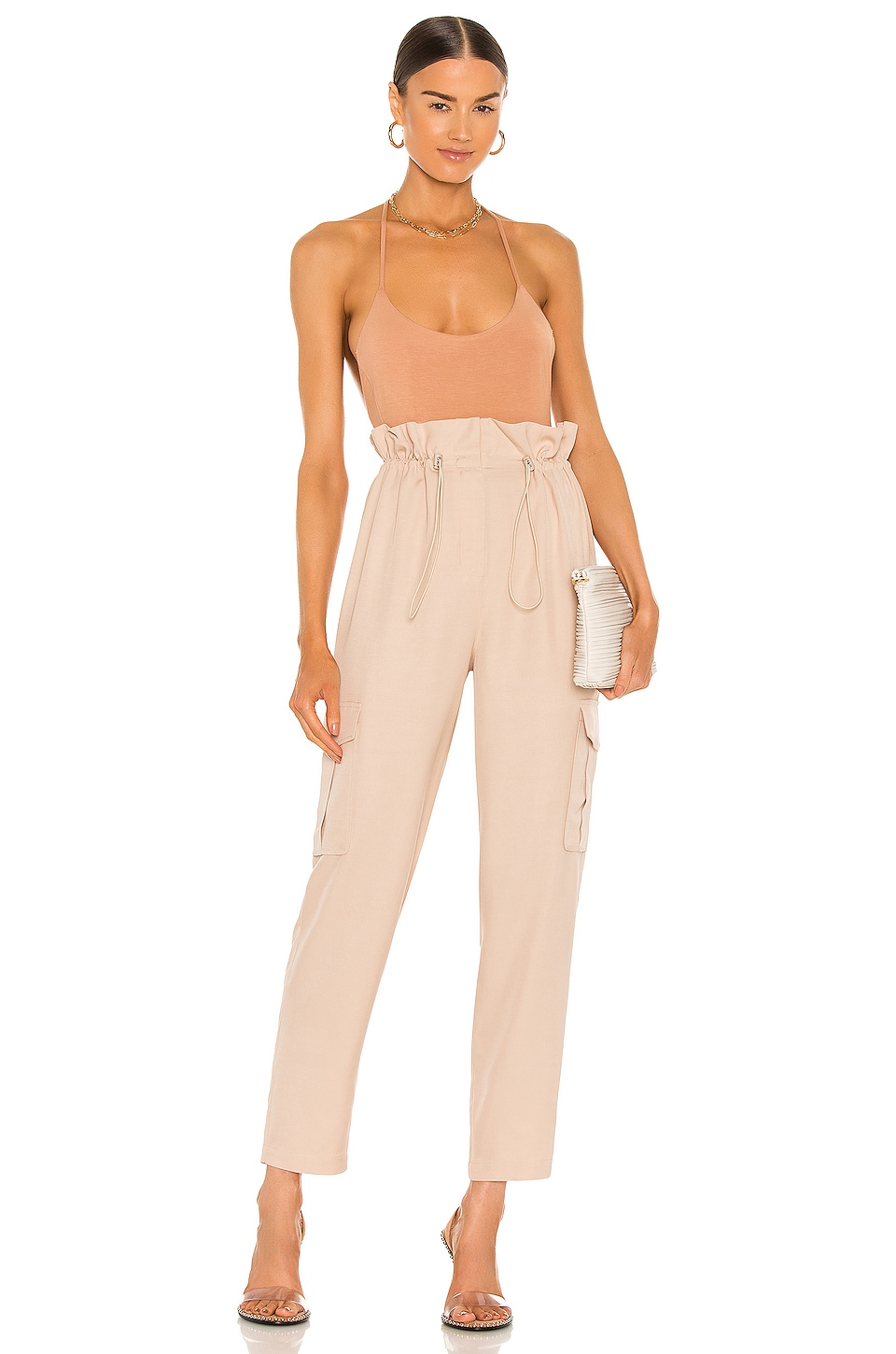 H:ours / high quality Revolve Gale Chain Strap Bodysuit in Nude NWT Size S Retail $168