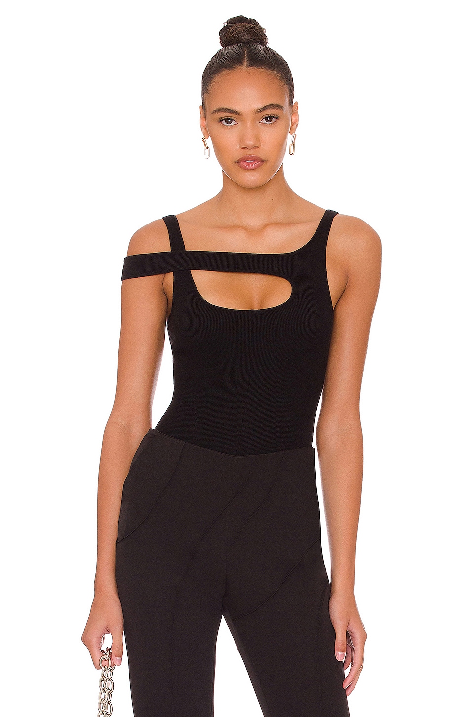 h:ours Izetta Strappy Bodysuit in Black | REVOLVE