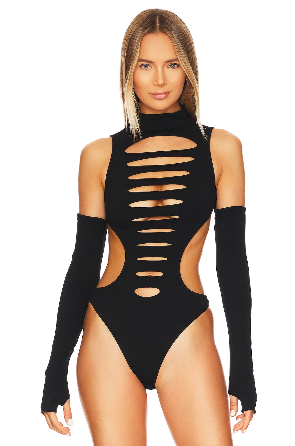 h:ours Anika Bodysuit in Black