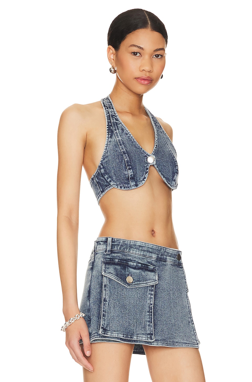 h:ours Zora Bra Top en Indigo Blue