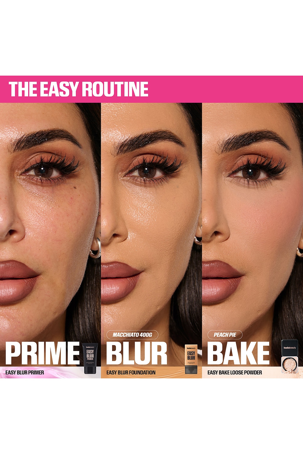 Huda Beauty Easy Bake Loose Powder Duo in Cherry Peach | REVOLVE