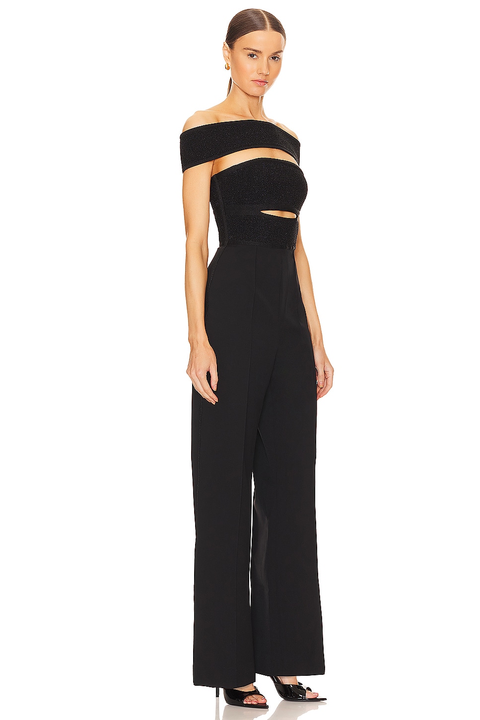 Hervé Léger Draped One Shoulder Jumpsuit Bloomingdale's