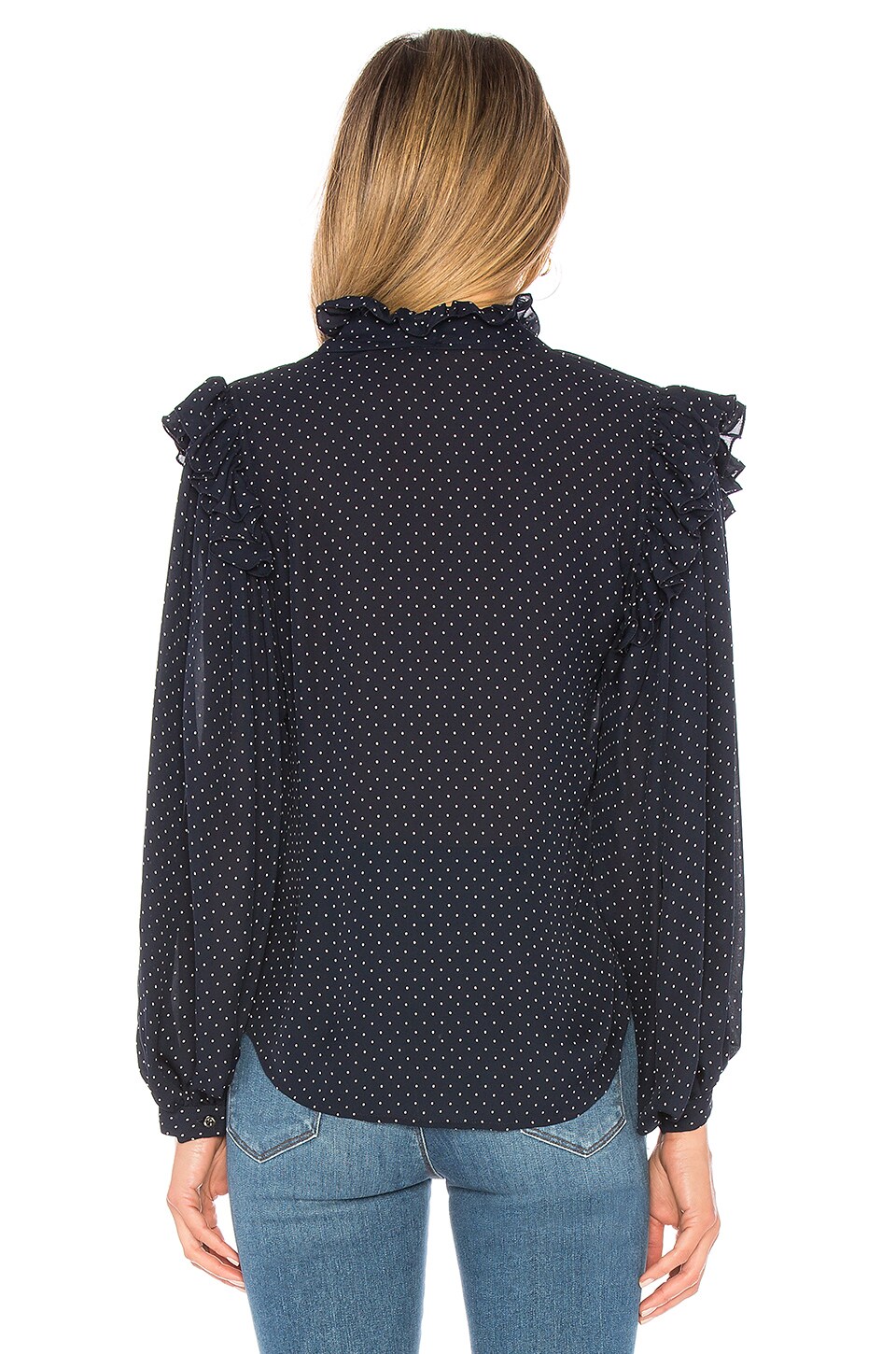 devotion embroidered ruffle blouse