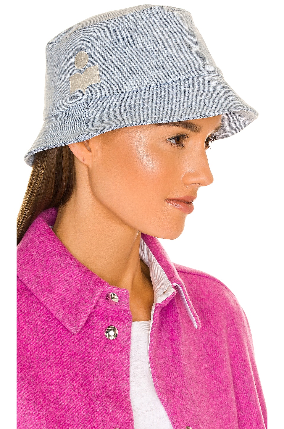 Isabel Marant Haley Bucket Hat in Light Blue | REVOLVE