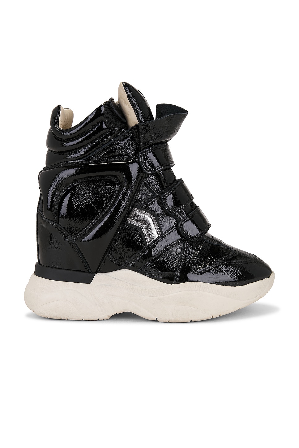 Isabel Marant Balskee Sneaker in Black & Silver | REVOLVE