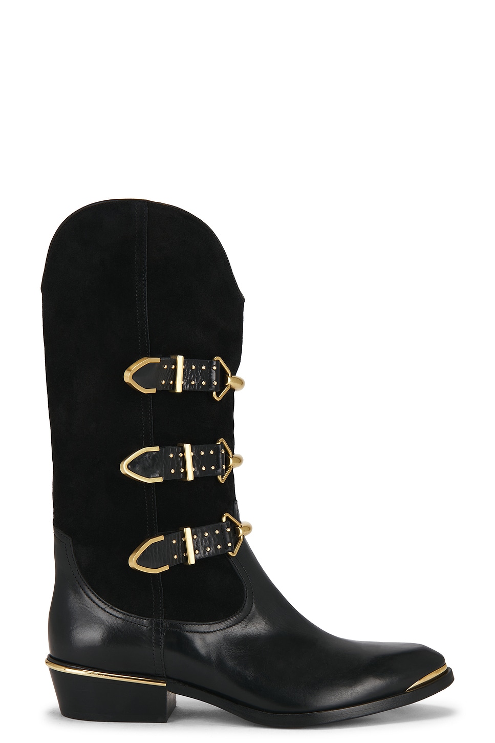 Balmain Denim Wedge Ankle Boots