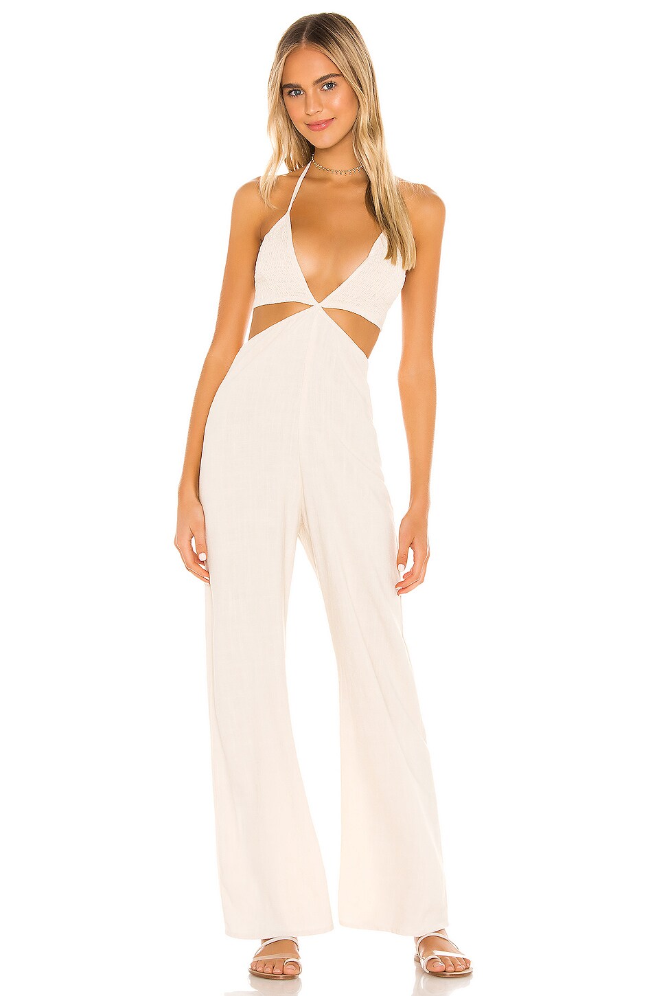 Indah Blaire Halter jumpsuit in Opal