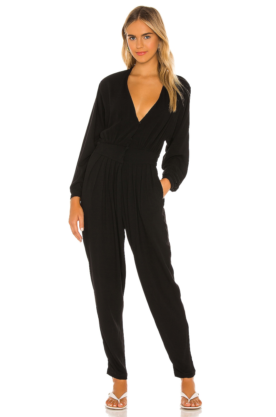 Image 1 of Gianyar Pleated Jumpsuit in Black