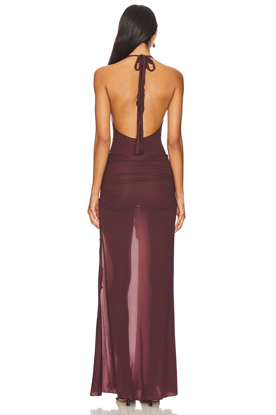 Jlo Mesh Halter Gown